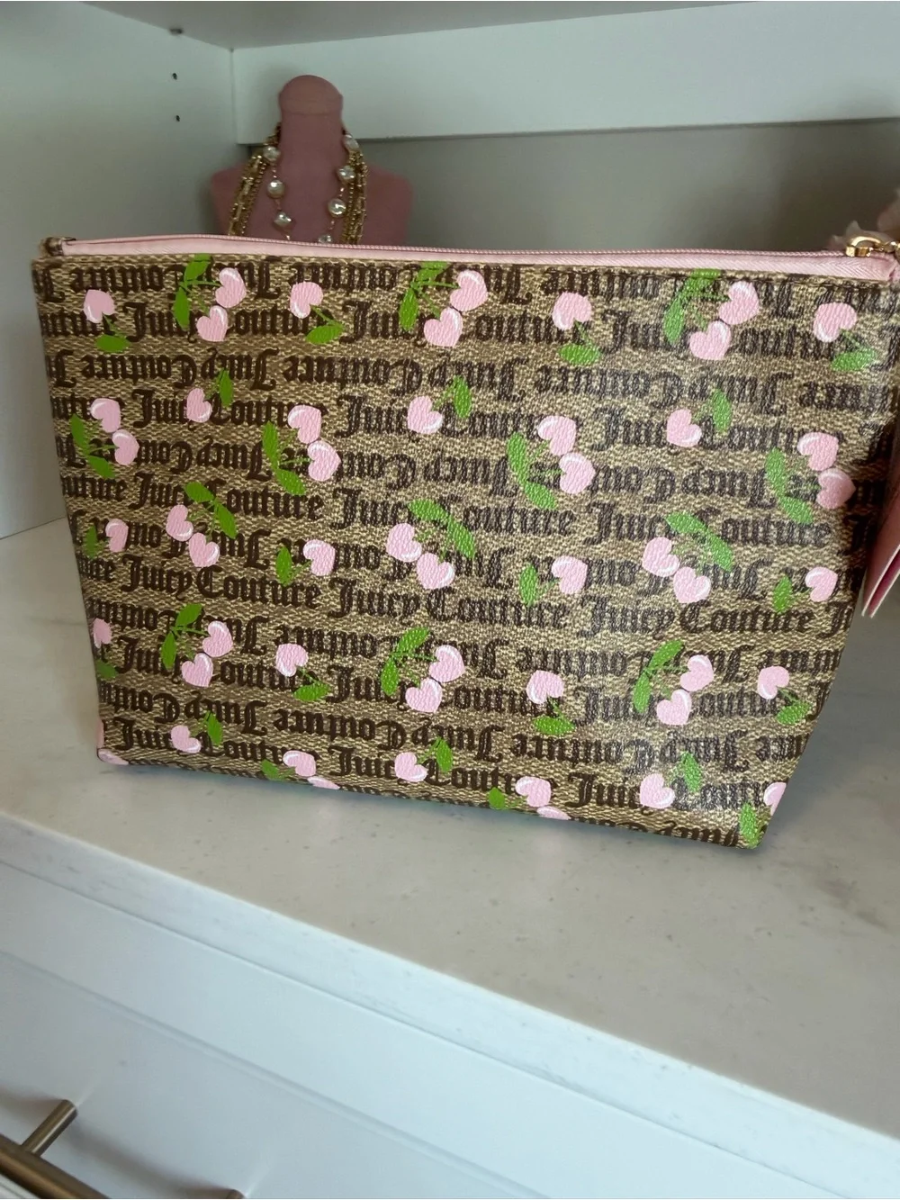 NWT Juicy Couture Pink Logo Cosmetic Pouch